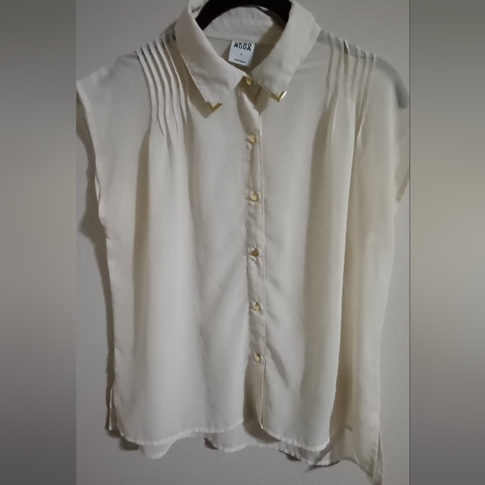 Vero Moda Cream Button Down Shirt